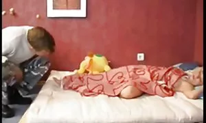 Gorgeous hot brunette babe rides tight ass riding on penis